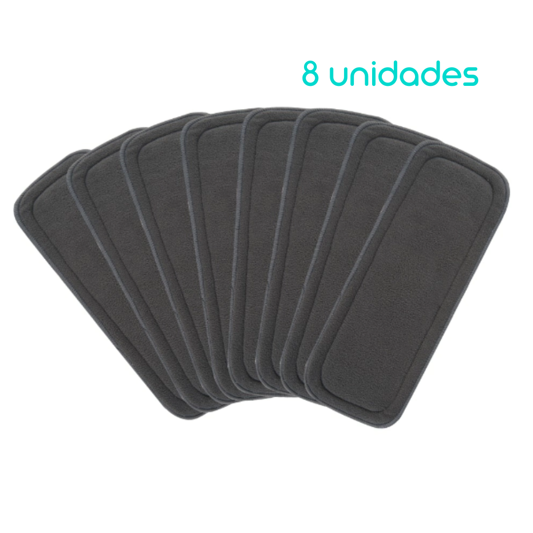 Kit Com 8 Absorventes de Carvão de Bambu Happy Flute - 5 Camadas