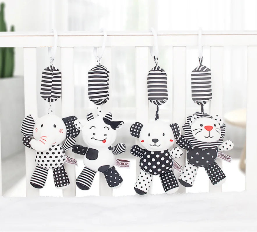 Livro do bebê preto e branco livros para bebês recém-nascidos cama berço pára-choques sensorial pano livro montessori alto contraste brinquedos do bebê 0-12 m