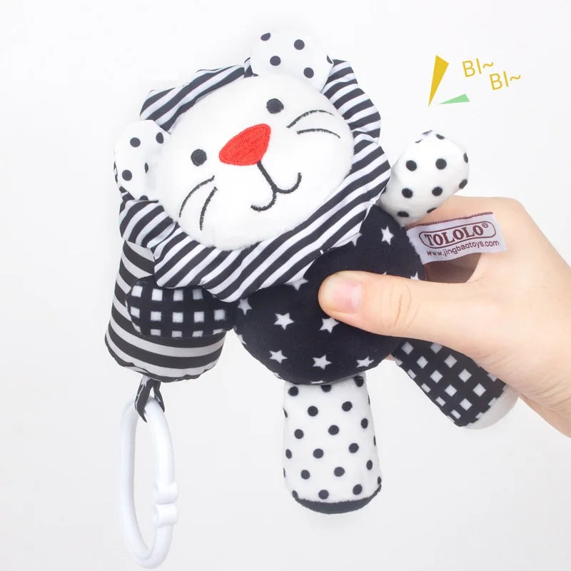 Livro do bebê preto e branco livros para bebês recém-nascidos cama berço pára-choques sensorial pano livro montessori alto contraste brinquedos do bebê 0-12 m