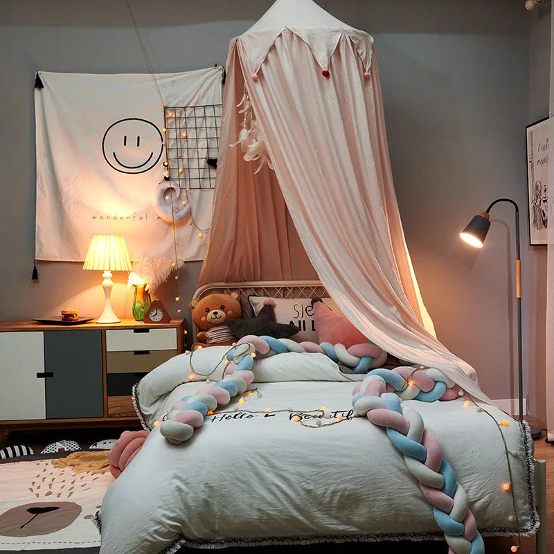 Pendurado cúpula mosquiteiro para bebês crianças berço cama tenda meninas crianças cama sala de estar decoração dossel canto tenda mosquiteiro bebe