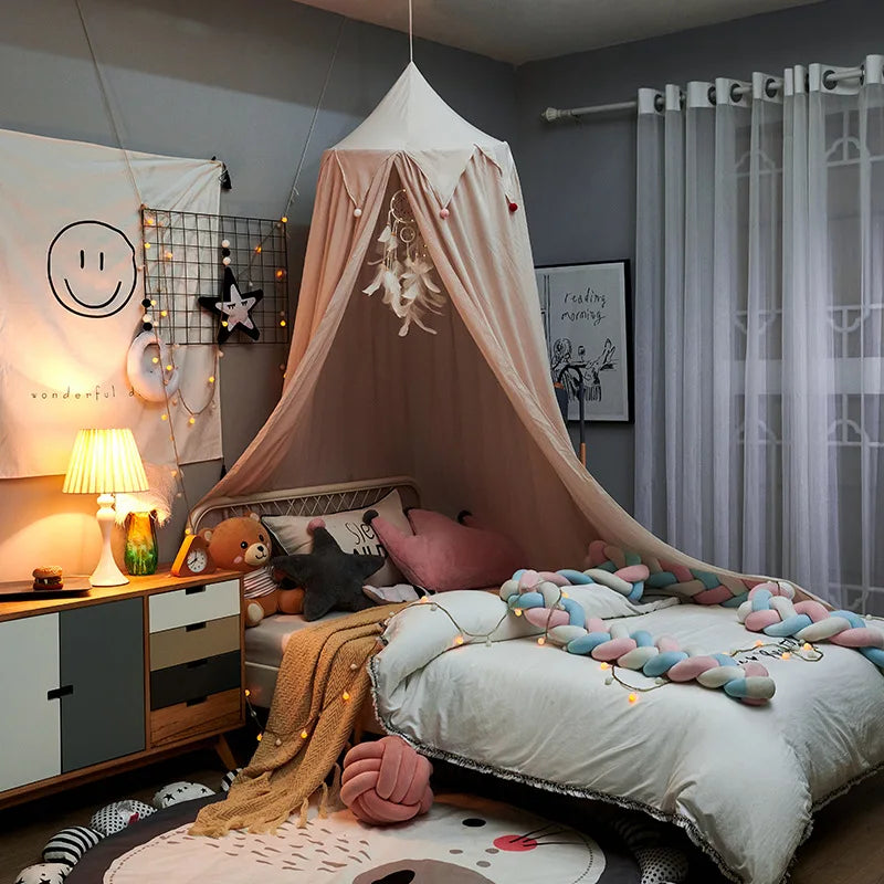 Pendurado cúpula mosquiteiro para bebês crianças berço cama tenda meninas crianças cama sala de estar decoração dossel canto tenda mosquiteiro bebe