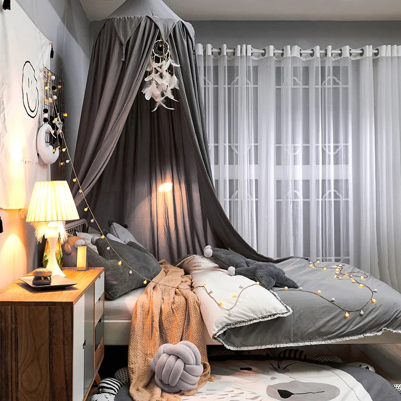 Pendurado cúpula mosquiteiro para bebês crianças berço cama tenda meninas crianças cama sala de estar decoração dossel canto tenda mosquiteiro bebe