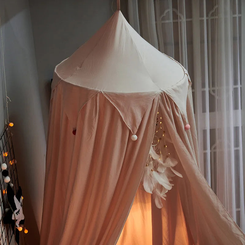 Pendurado cúpula mosquiteiro para bebês crianças berço cama tenda meninas crianças cama sala de estar decoração dossel canto tenda mosquiteiro bebe