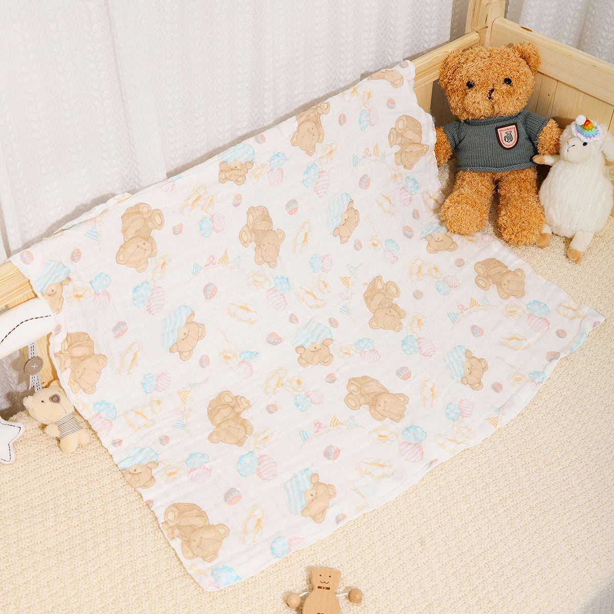 Toalha de banho de algodão para bebês, cobertor para meninos e meninas, roupão de banho para bebês recém-nascidos, 4 camadas de gaze, faixa infantil