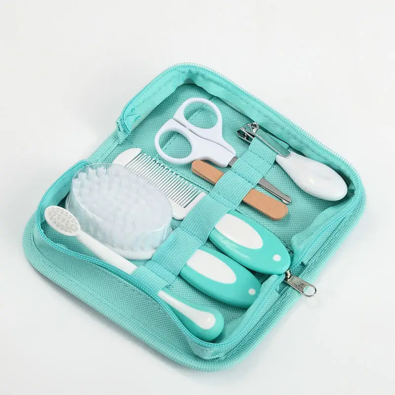 Kit de cuidados com o bebê, seis peças, inalador nasal do bebê, cortador de unhas, escova, pente, conjunto de tesouras, limpeza diária e acessórios de cuidados para bab