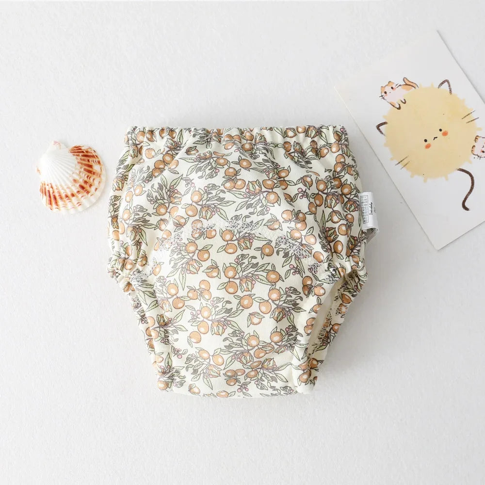 Calças de treinamento de bebê de algodão para crianças fralda à prova dwaterproof água roupa interior infantil calcinha lavável meninos menina fraldas de pano reutilizáveis