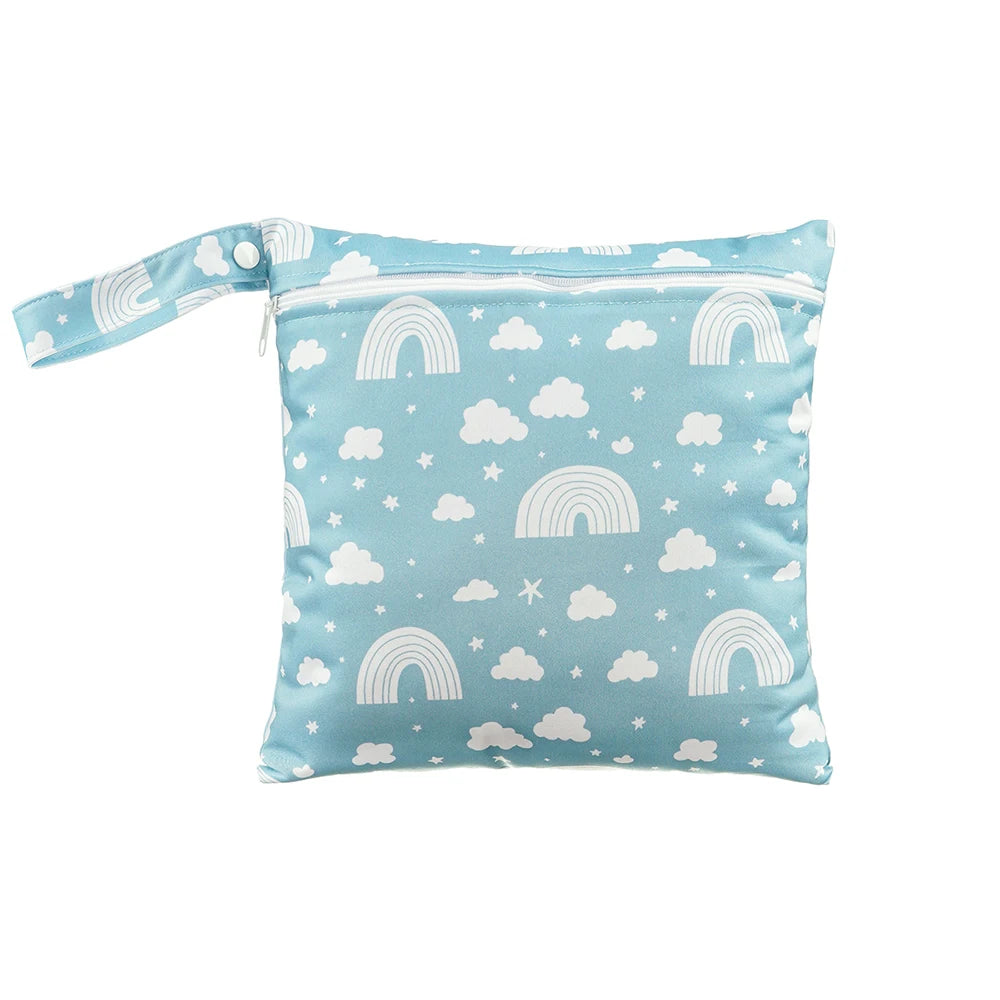 HappyFlute Nova peça única 27*26CM pode ser transportada e suspensa Mini design de bolso com separação úmida e seca Bolsa para fraldas de bebê