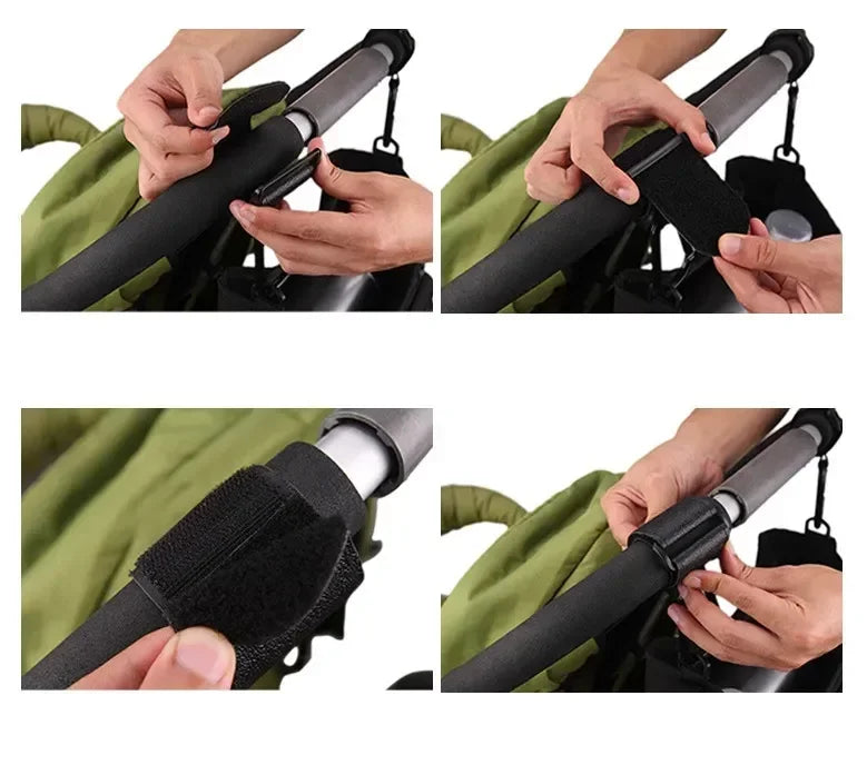PU Leather Baby Bag Stroller Gancho, Pram Organizer, Crochet Hook, 360 Graus Rotatable, Carrinho Acessórios, 1 Pc, 2Pcs