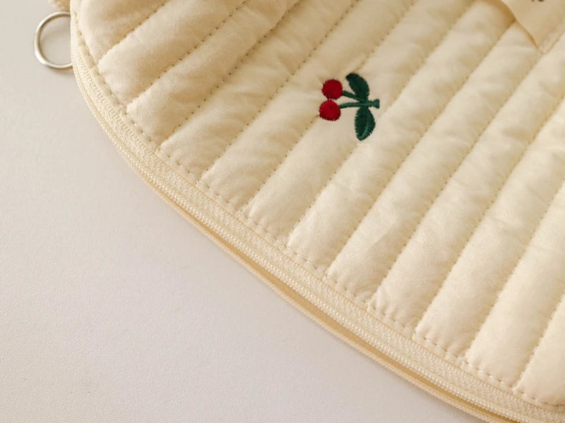 Ins saco de fraldas de algodão para carrinho pendurado saco itens do bebê fralda caddy organizador saco de mamãe com zíper bonito feminino sacos de maquiagem crianças