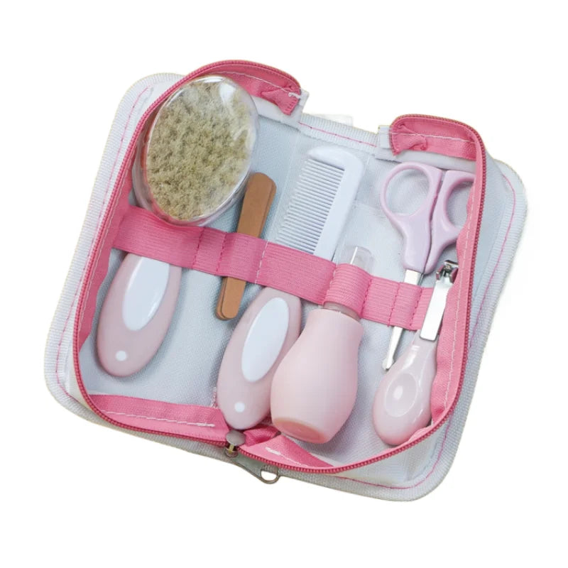 Kit de cuidados com o bebê, seis peças, inalador nasal do bebê, cortador de unhas, escova, pente, conjunto de tesouras, limpeza diária e acessórios de cuidados para bab