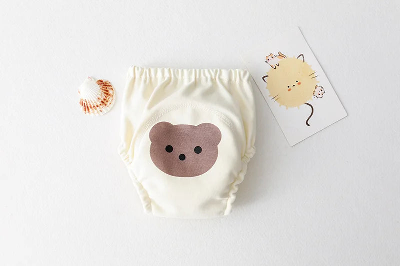 Calças de treinamento de bebê de algodão para crianças fralda à prova dwaterproof água roupa interior infantil calcinha lavável meninos menina fraldas de pano reutilizáveis