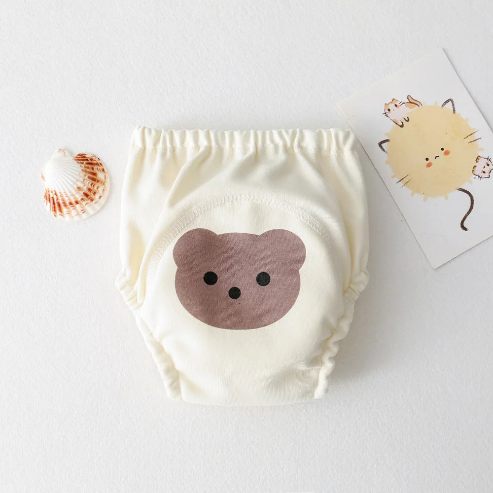 Calças de treinamento de bebê de algodão para crianças fralda à prova dwaterproof água roupa interior infantil calcinha lavável meninos menina fraldas de pano reutilizáveis