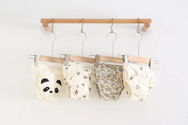 Calças de treinamento de bebê de algodão para crianças fralda à prova dwaterproof água roupa interior infantil calcinha lavável meninos menina fraldas de pano reutilizáveis