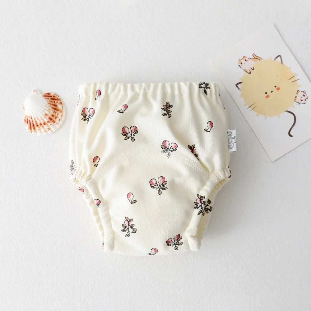 Calças de treinamento de bebê de algodão para crianças fralda à prova dwaterproof água roupa interior infantil calcinha lavável meninos menina fraldas de pano reutilizáveis