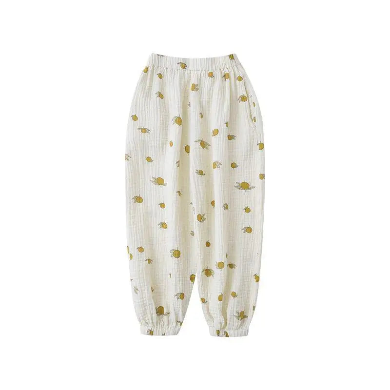 Novo designer de impressão calças do bebê unisex bonito harem calças ao ar livre da criança meninas verão moda fina solta calças comprimento total