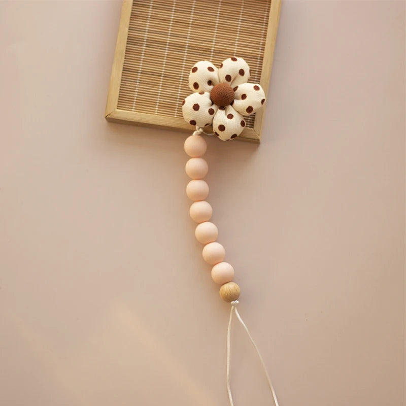 Suporte de chupeta de bebê flor silicone manequim clipe mordedor para bebês pingente coisas recém-nascidas presentes brinquedos para bebês 0-6 meses acessórios
