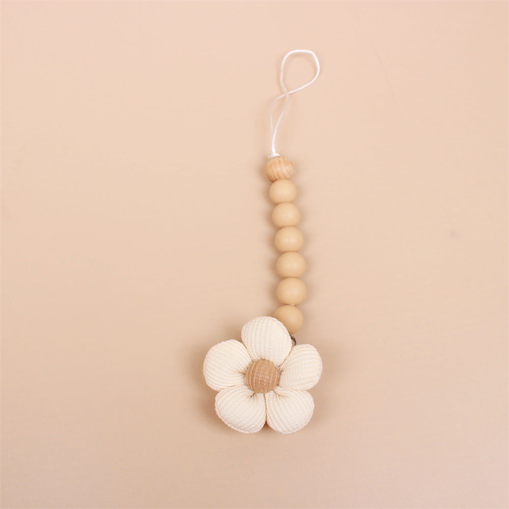 Suporte de chupeta de bebê flor silicone manequim clipe mordedor para bebês pingente coisas recém-nascidas presentes brinquedos para bebês 0-6 meses acessórios