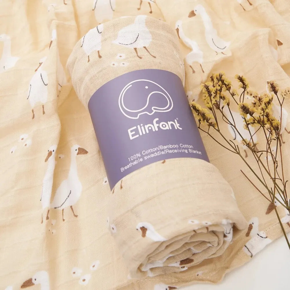 120x110cm algodão de bambu bebê musselina swaddle cobertor bonito macio impressão toalha do bebê envoltório