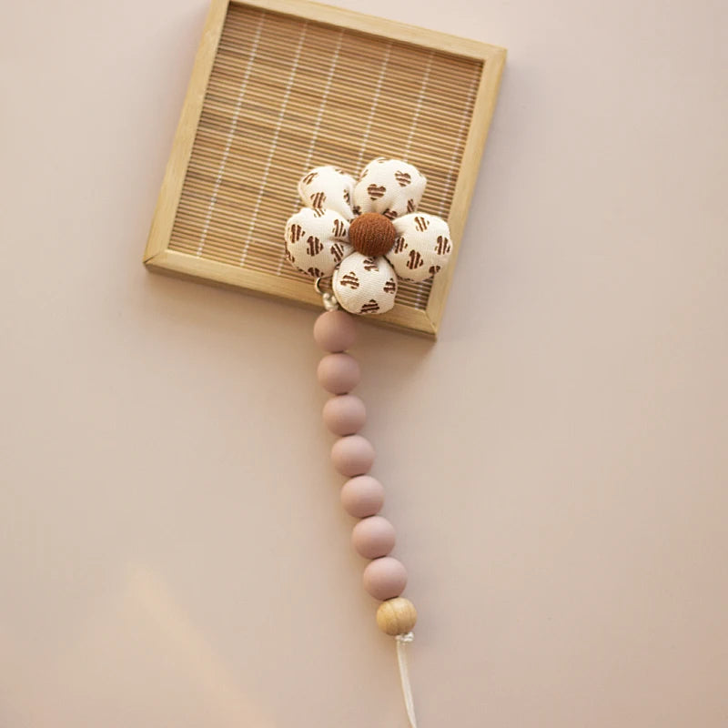 Suporte de chupeta de bebê flor silicone manequim clipe mordedor para bebês pingente coisas recém-nascidas presentes brinquedos para bebês 0-6 meses acessórios