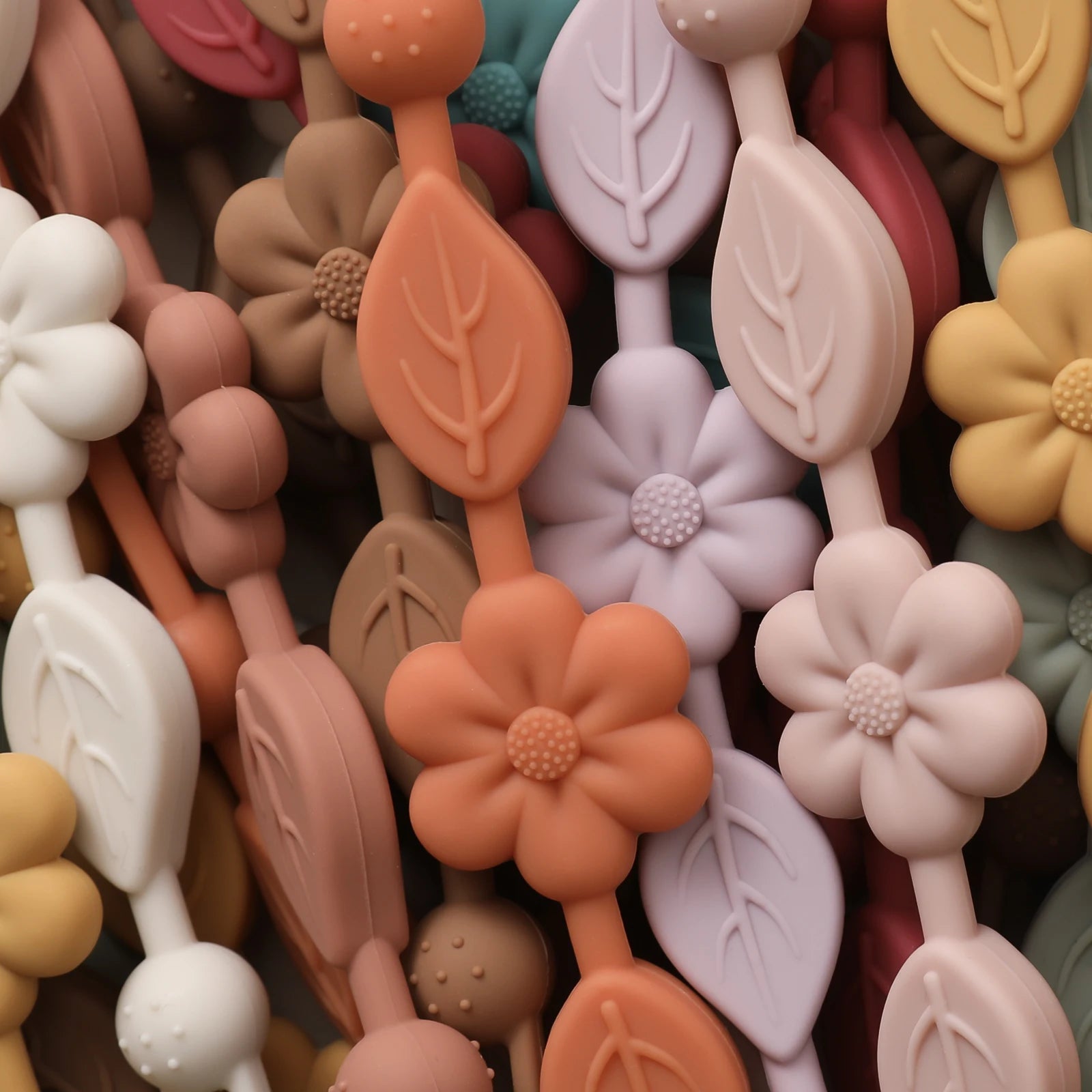 Baby silicone chupeta cadeia, 1 parte, anti-perda, ajustável, flor, adequado para recém-nascido, produtos de brinquedo