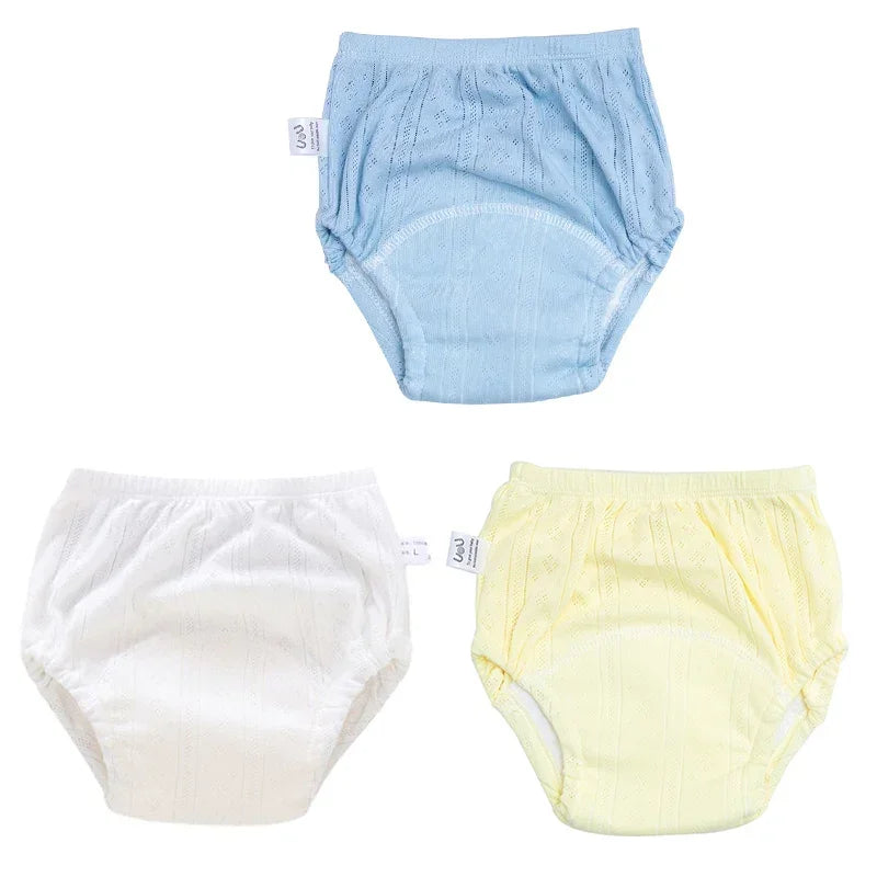 3 pçs/lote calças de treinamento recém-nascido algodão fino verão shorts do bebê lavável menino meninas fraldas pano reutilizáveis fraldas infantis calcinha