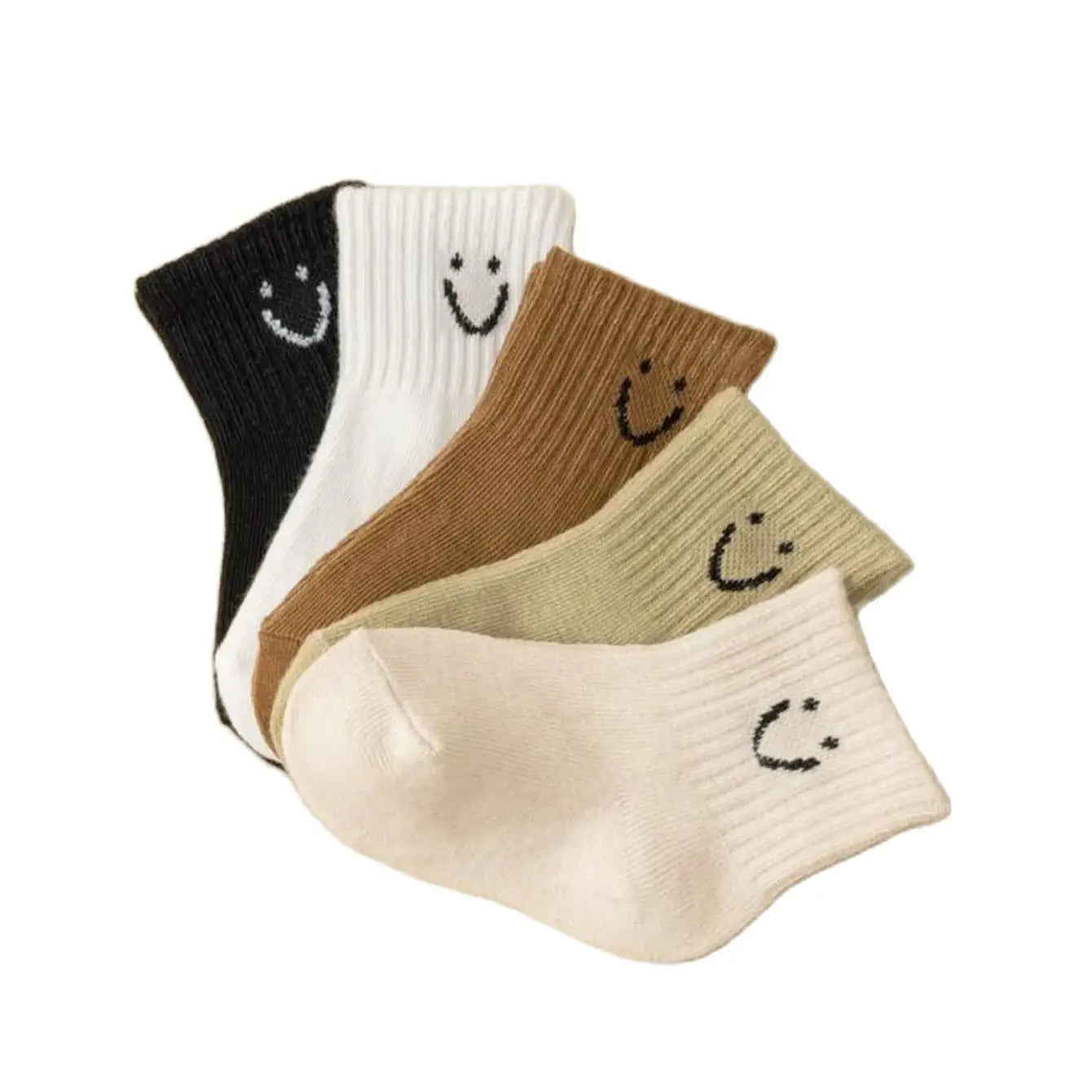 5 pares/set padrão de desenho animado para bebê e meias de cor sólida