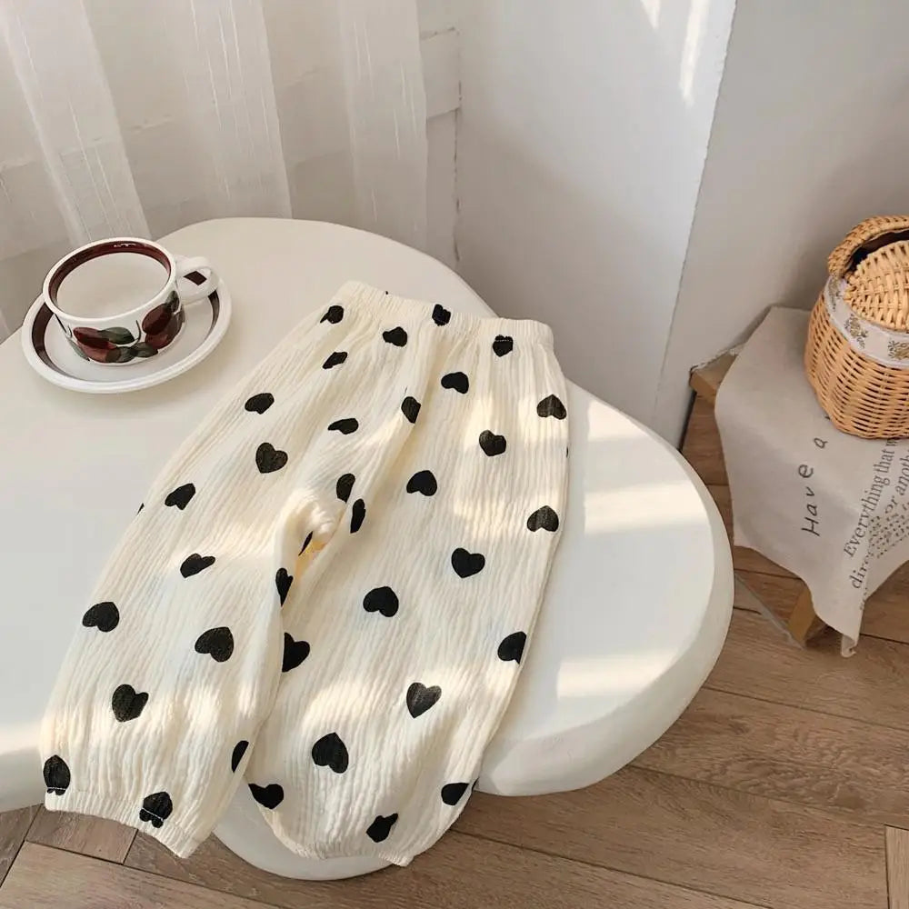 Novo designer de impressão calças do bebê unisex bonito harem calças ao ar livre da criança meninas verão moda fina solta calças comprimento total