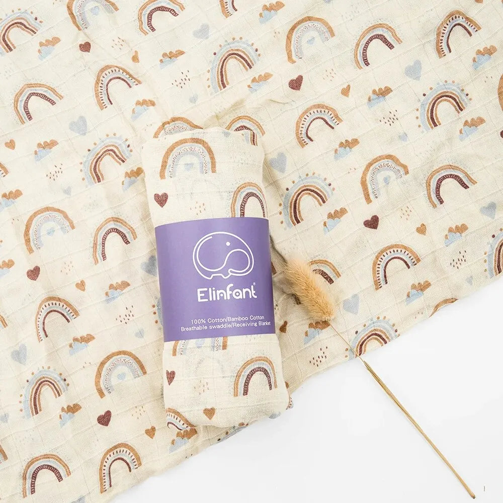 120x110cm algodão de bambu bebê musselina swaddle cobertor bonito macio impressão toalha do bebê envoltório