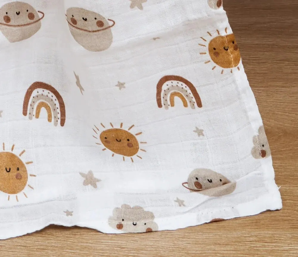 120x110cm algodão de bambu bebê musselina swaddle cobertor bonito macio impressão toalha do bebê envoltório