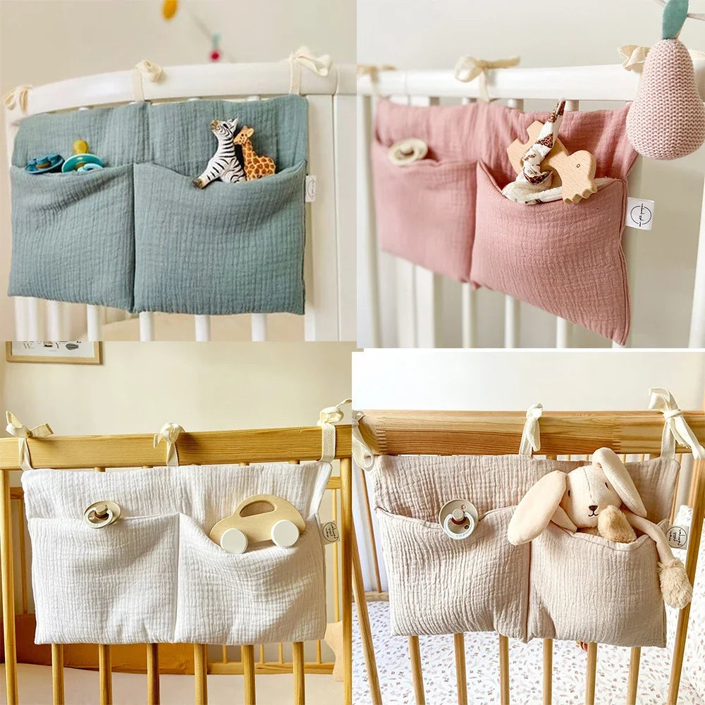 Bolsa de armazenamento multifuncional para berço, bolsa para fraldas de bebê, organizador de cabeceira para crianças pequenas, acessórios de cama para bebês recém-nascidos