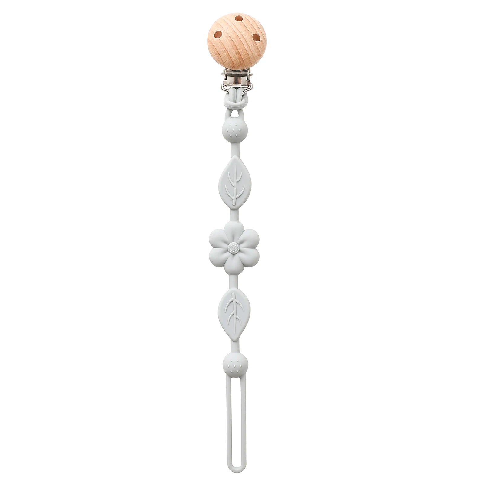 Baby silicone chupeta cadeia, 1 parte, anti-perda, ajustável, flor, adequado para recém-nascido, produtos de brinquedo