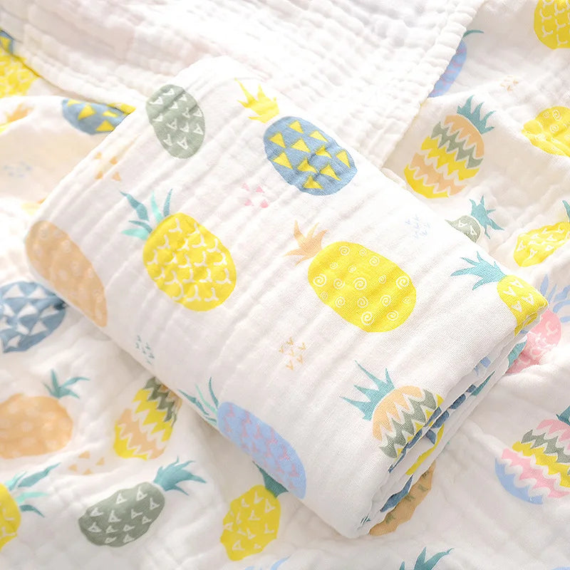 Toalha de banho de algodão para bebês, cobertor para meninos e meninas, roupão de banho para bebês recém-nascidos, 4 camadas de gaze, faixa infantil