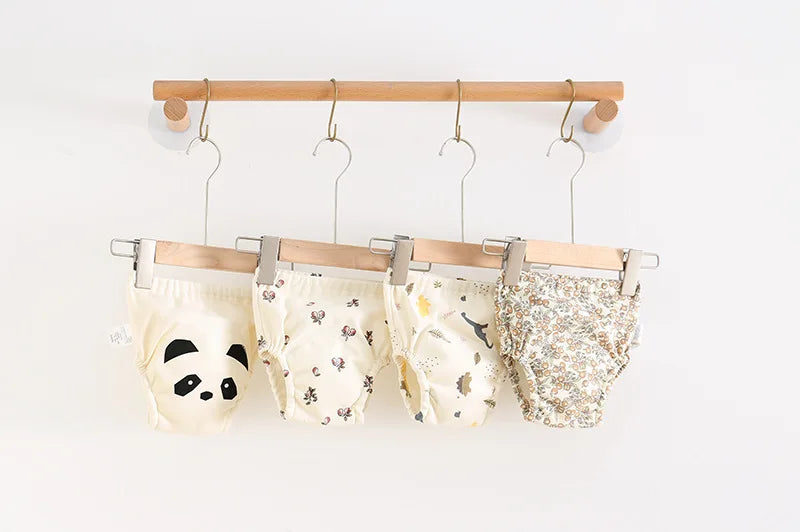 Calças de treinamento de bebê de algodão para crianças fralda à prova dwaterproof água roupa interior infantil calcinha lavável meninos menina fraldas de pano reutilizáveis