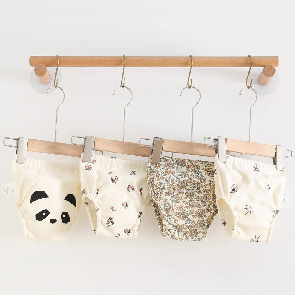 Calças de treinamento de bebê de algodão para crianças fralda à prova dwaterproof água roupa interior infantil calcinha lavável meninos menina fraldas de pano reutilizáveis