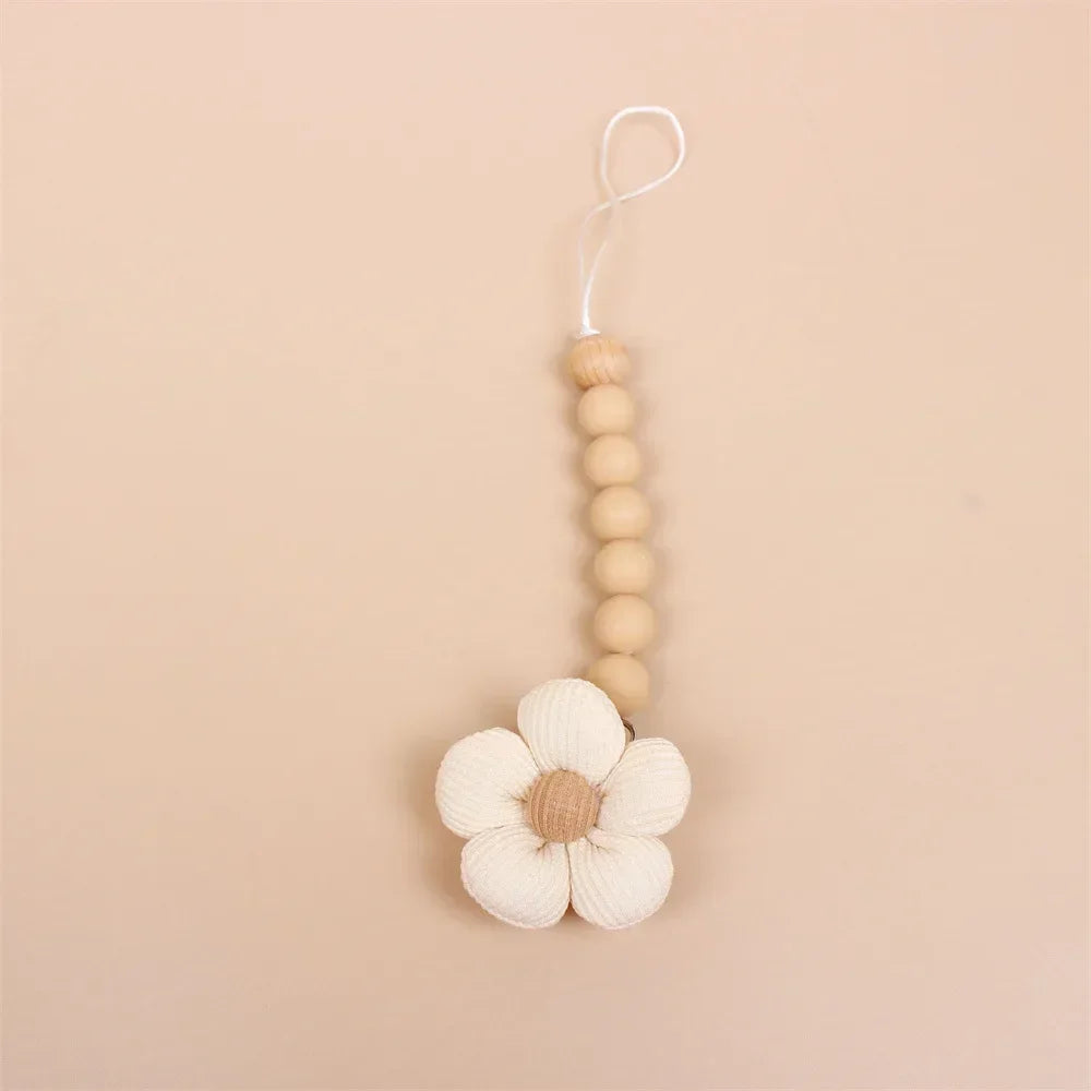 Suporte de chupeta de bebê flor silicone manequim clipe mordedor para bebês pingente coisas recém-nascidas presentes brinquedos para bebês 0-6 meses acessórios