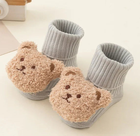 Bonito dos desenhos animados urso meias do bebê para meninos meninas primavera outono algodão macio anti deslizamento sola recém-nascido da criança meias crianças quentes socken
