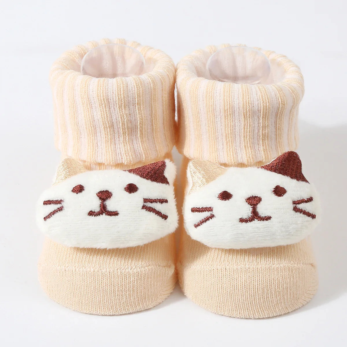 Meias de bebê primavera e outono algodão macio meias de bebê recém-nascido no tubo dos desenhos animados 3d boneca infantil meninos meninas meias 0-6 meses