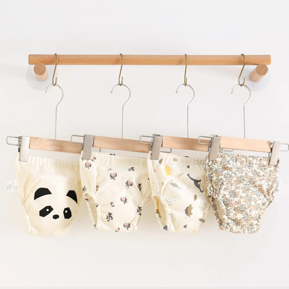 Calças de treinamento de bebê de algodão para crianças fralda à prova dwaterproof água roupa interior infantil calcinha lavável meninos menina fraldas de pano reutilizáveis
