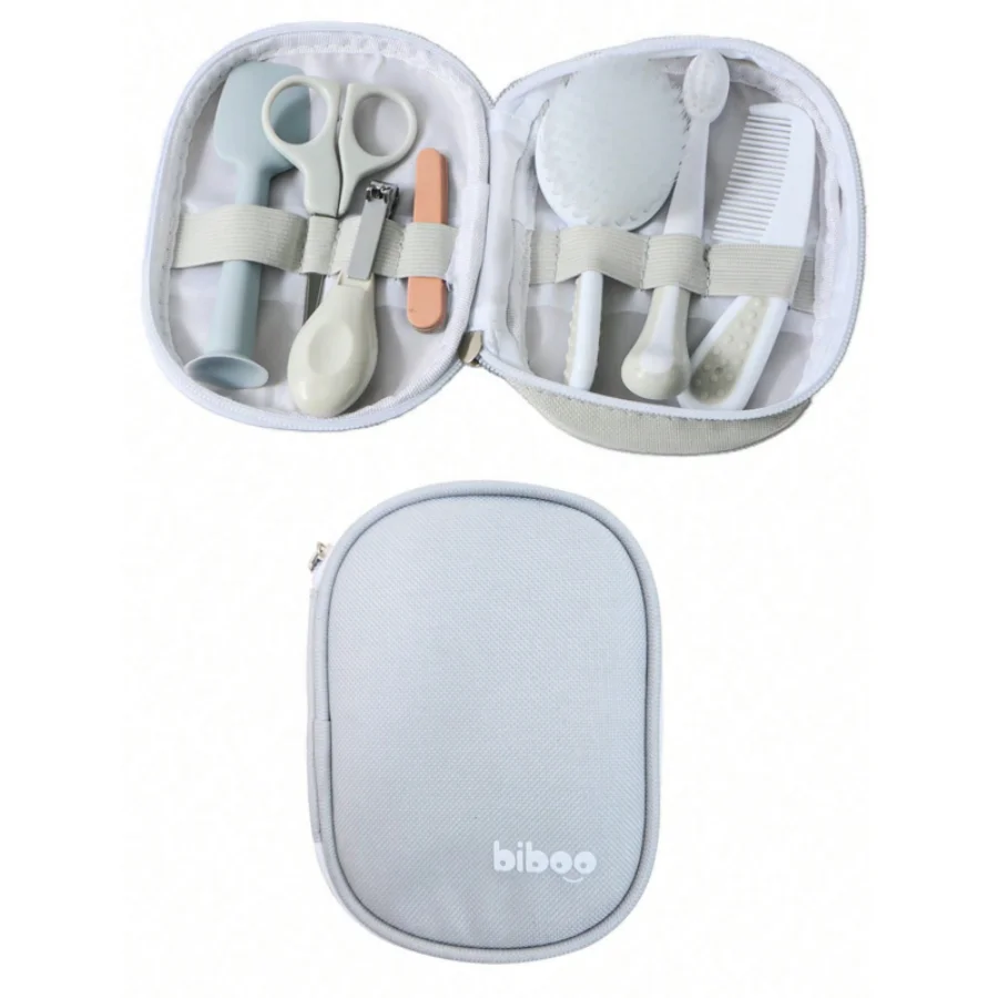 Kit de cuidados com o bebê, seis peças, inalador nasal do bebê, cortador de unhas, escova, pente, conjunto de tesouras, limpeza diária e acessórios de cuidados para bab
