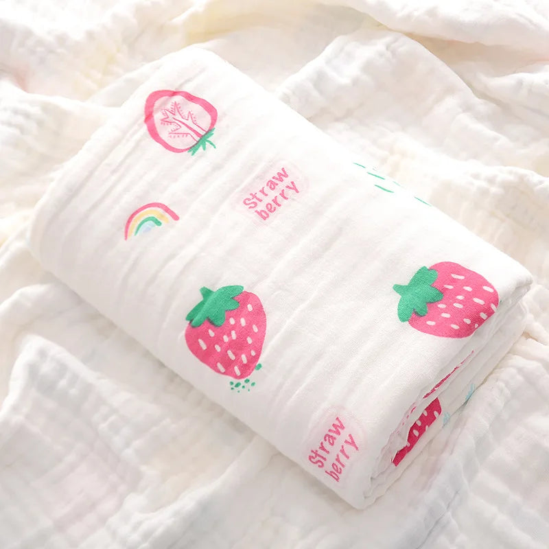 Toalha de banho de algodão para bebês, cobertor para meninos e meninas, roupão de banho para bebês recém-nascidos, 4 camadas de gaze, faixa infantil