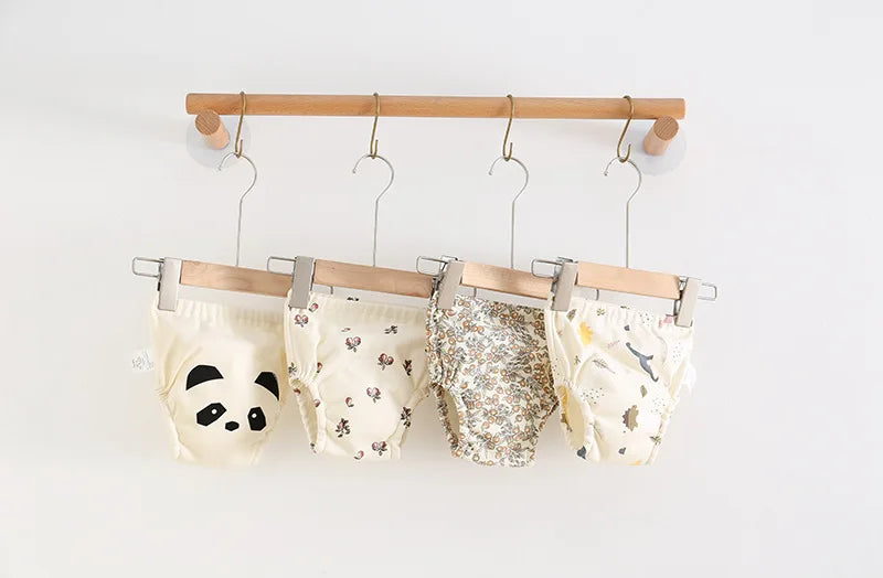 Calças de treinamento de bebê de algodão para crianças fralda à prova dwaterproof água roupa interior infantil calcinha lavável meninos menina fraldas de pano reutilizáveis