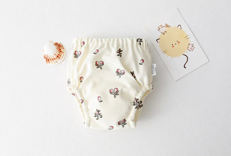 Calças de treinamento de bebê de algodão para crianças fralda à prova dwaterproof água roupa interior infantil calcinha lavável meninos menina fraldas de pano reutilizáveis