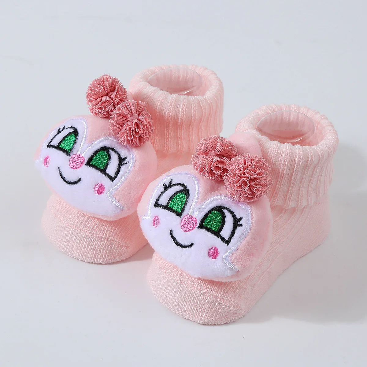 Meias de bebê primavera e outono algodão macio meias de bebê recém-nascido no tubo dos desenhos animados 3d boneca infantil meninos meninas meias 0-6 meses