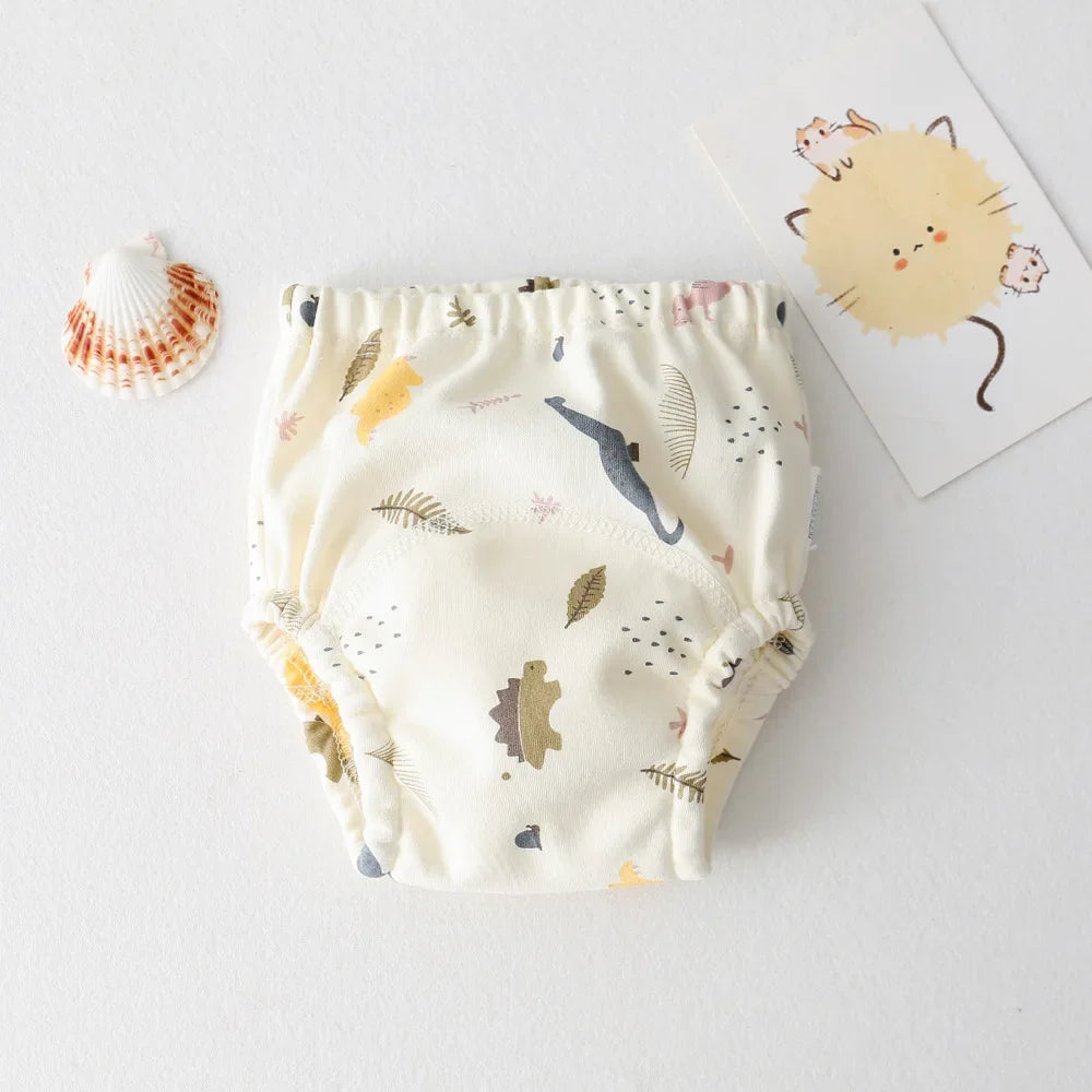 Calças de treinamento de bebê de algodão para crianças fralda à prova dwaterproof água roupa interior infantil calcinha lavável meninos menina fraldas de pano reutilizáveis