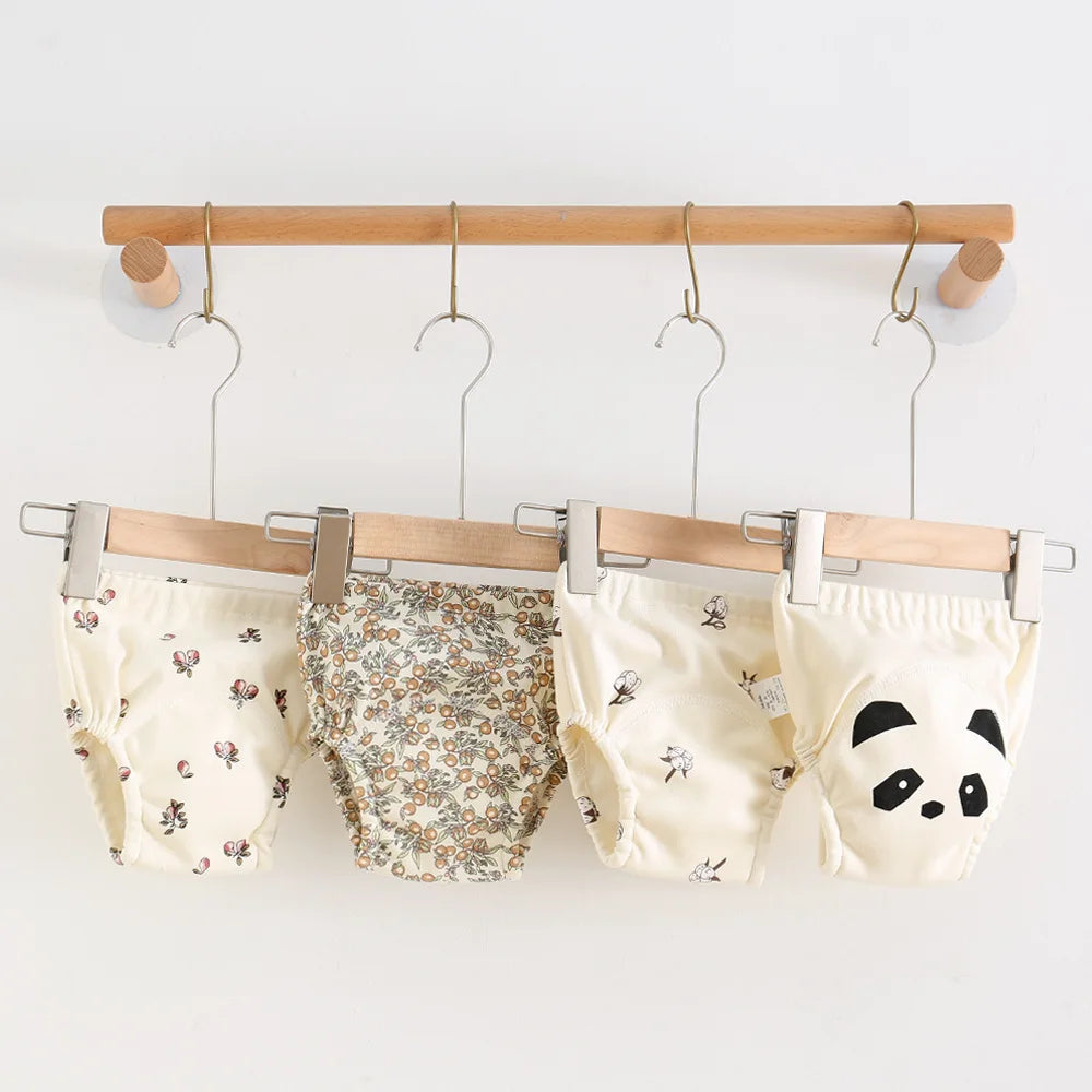 Calças de treinamento de bebê de algodão para crianças fralda à prova dwaterproof água roupa interior infantil calcinha lavável meninos menina fraldas de pano reutilizáveis