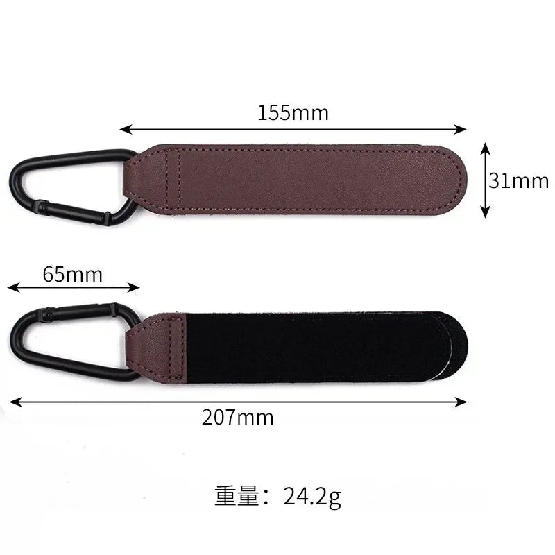 PU Leather Baby Bag Stroller Gancho, Pram Organizer, Crochet Hook, 360 Graus Rotatable, Carrinho Acessórios, 1 Pc, 2Pcs