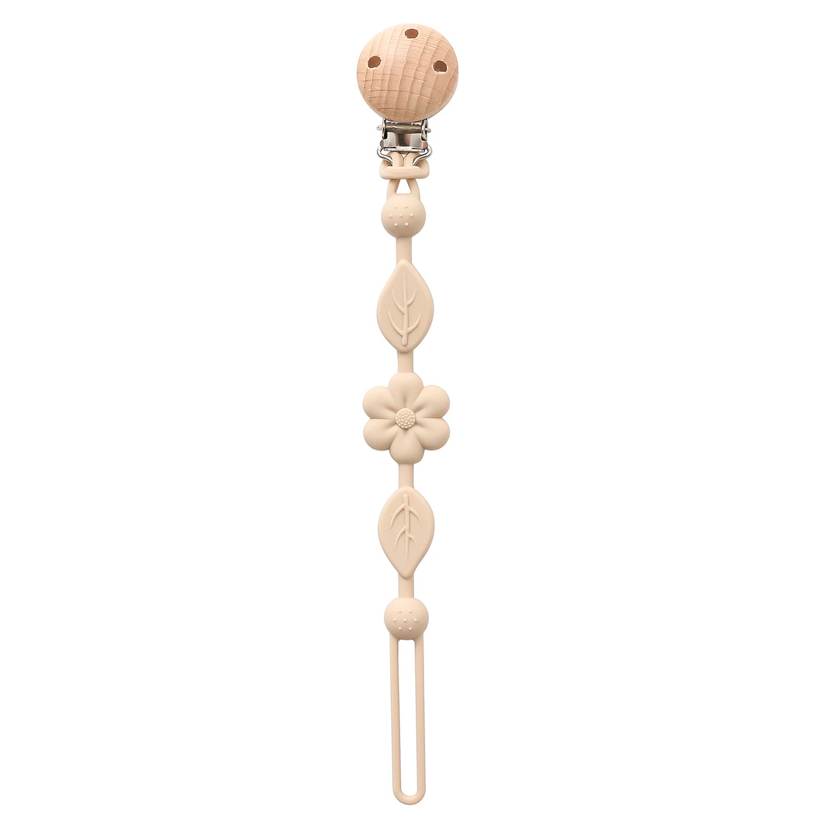 Baby silicone chupeta cadeia, 1 parte, anti-perda, ajustável, flor, adequado para recém-nascido, produtos de brinquedo