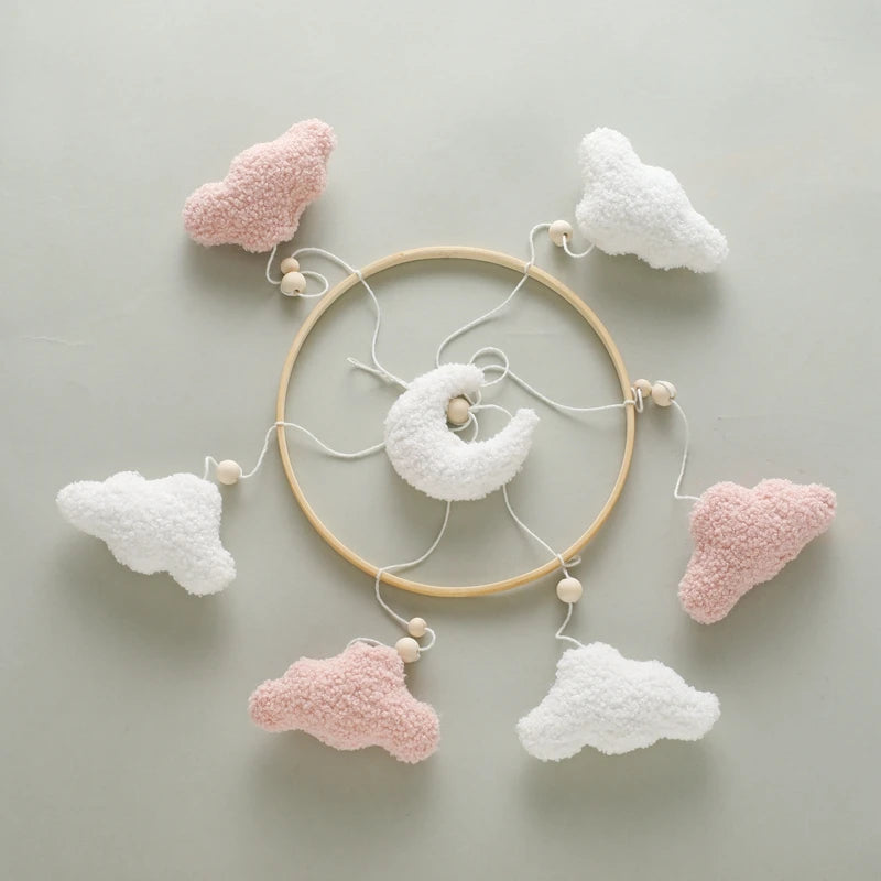 Berço de madeira móvel cama do bebê sino chocalho brinquedo macio feltro dos desenhos animados urso móvel pendurado caixa música recém-nascido cama sino pendurado suporte brinquedo