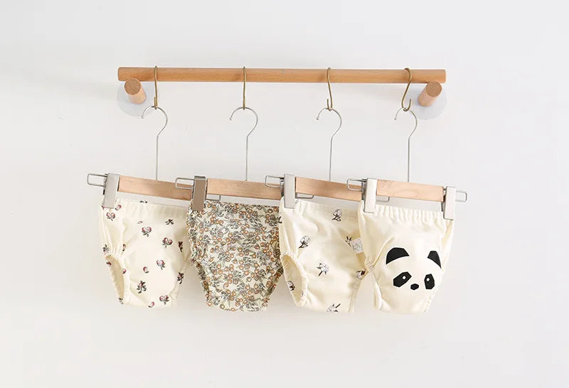Calças de treinamento de bebê de algodão para crianças fralda à prova dwaterproof água roupa interior infantil calcinha lavável meninos menina fraldas de pano reutilizáveis