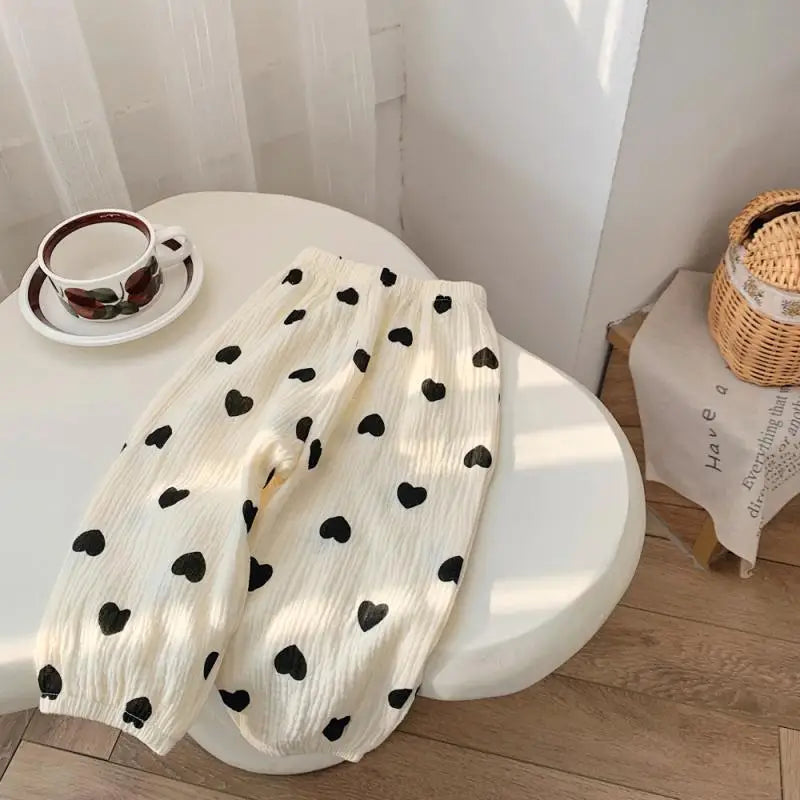 Novo designer de impressão calças do bebê unisex bonito harem calças ao ar livre da criança meninas verão moda fina solta calças comprimento total